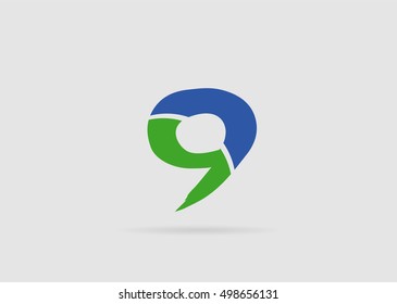 Number nine 9 logo icon template elements
