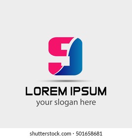 Number nine 9 logo icon template elements
