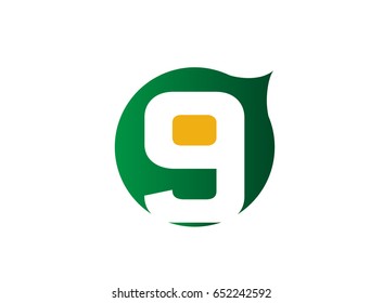 Number nine 9 logo icon template elements
