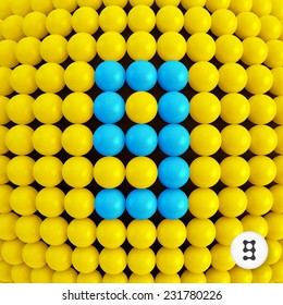 Nueve. Resumen de antecedentes matemáticos. Ilustración vectorial 3d.