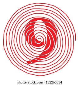 The number nine abstract spiral vector illustration