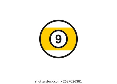 number nine billiard ball icon