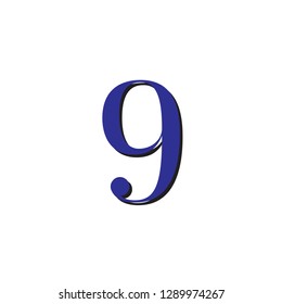 number nine blue