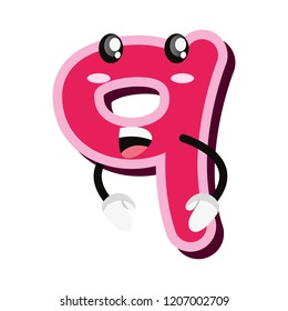 number nine cartoon on white background