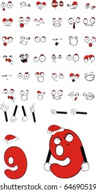 number nine cartoon in vector format very easy to edit