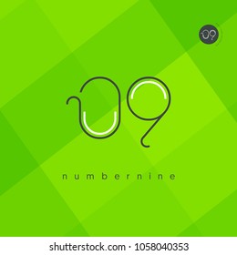 Number nine, Digit 9 Logo Icon vector template.