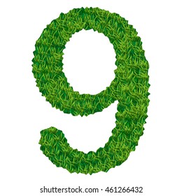 the number nine from grass