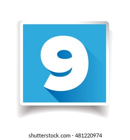 Number nine label or number icon