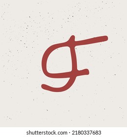 Number nine logo in Ancient historical style. This icon based on rock art pictograms. Perfect for creating decorative prints, Nordic design, clothing embroidery, wizardry packaging, pagan header.