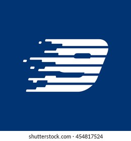 Number nine logo with fast speed lines. Vector design for sportswear, banner, card, labels or posters.