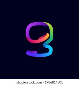 Number nine logo made of multicolor gradient neon line. Vector bright icon for multimedia labels, nightlife headlines, cinema posters, casino advertisement etc.
