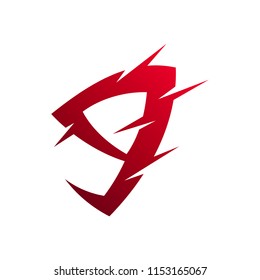 number nine logo template with scratch style, 9 logo