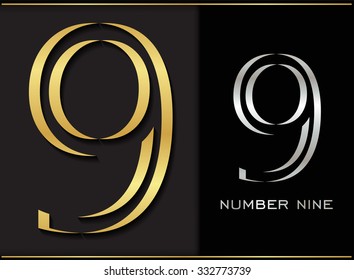 Number nine logo.Logo 9 vector template.