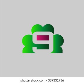 Number nine logo.Logo 9 vector template
