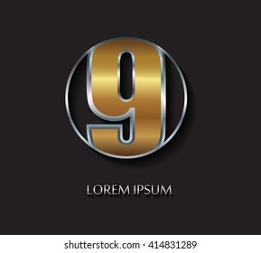 Number nine logo.Logo 9 vector template.