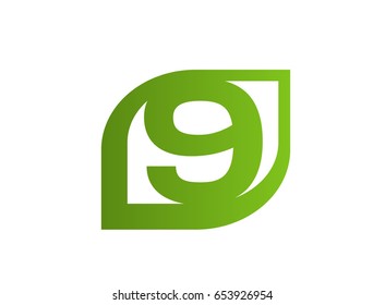 Number nine logo.Logo 9 vector template
