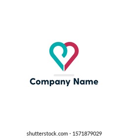 Number nine and love logo design concept. 