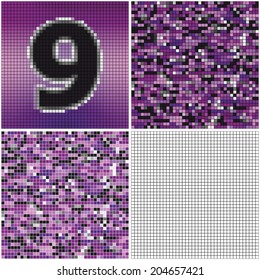 Number nine (mixed mosaic with empty cells)