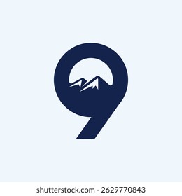 Number Nine Mountain Logo Concept