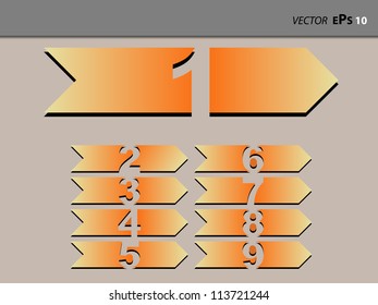 Number nine orange tabs