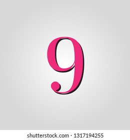number nine pink