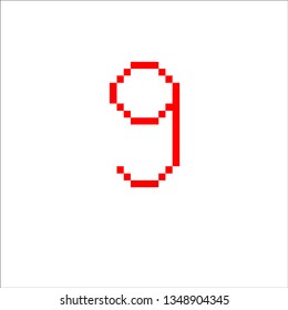number nine pixel
