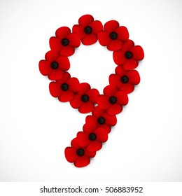 number nine in poppies