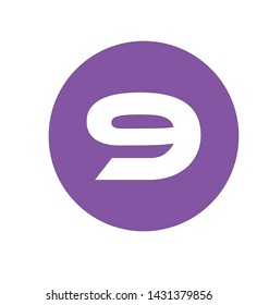 number nine in a purple circle