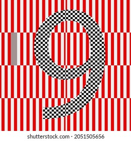 Number nine signs vector images.