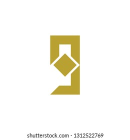 Number Nine with Square logo design 