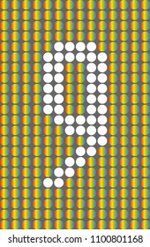
Number nine. Vector symbol 9. Numbering with white circles on rainbow circles background. EPS 10