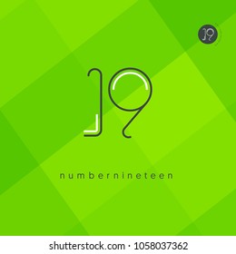
Number nineteen, Digit 19 Logo Icon vector template.

