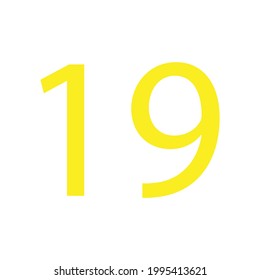 NUMBER NINETEEN SIMPLE CLIP ART VECTOR