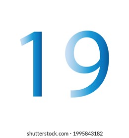NUMBER NINETEEN SIMPLE CLIP ART VECTOR
