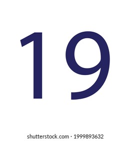 NUMBER NINETEEN SIMPLE CLIP ART VECTOR