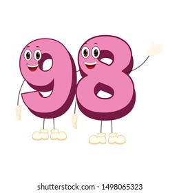 Number Ninety Eight - Cartoon Vector Image