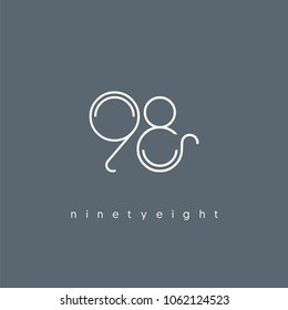 Number ninety eight, Digit 98 Logo Icon vector template.
