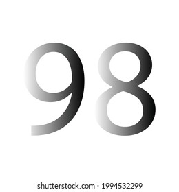 NUMBER NINETY EIGHT SIMPLE CLIP ART VECTOR
