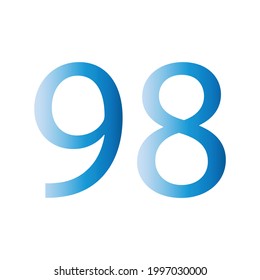 NUMBER NINETY EIGHT SIMPLE CLIP ART VECTOR