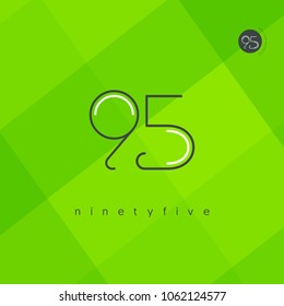 Number ninety five, Digit 95 Logo Icon vector template.