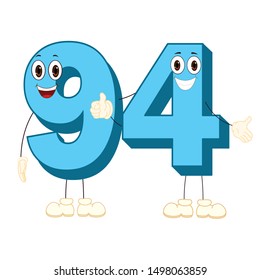 Number Ninety Four - Cartoon Vector Image