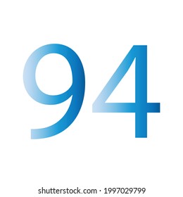 NUMBER NINETY FOUR SIMPLE CLIP ART VECTOR