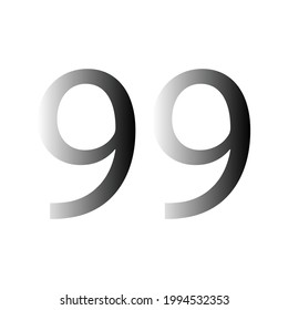 NUMBER NINETY NINE SIMPLE CLIP ART VECTOR
