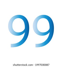 NUMBER NINETY NINE SIMPLE CLIP ART VECTOR