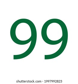 NUMBER NINETY NINE SIMPLE CLIP ART VECTOR
