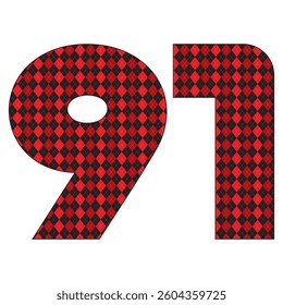 Number Ninety One With Argyle Pattern