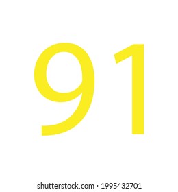 NUMBER NINETY ONE SIMPLE CLIP ART VECTOR