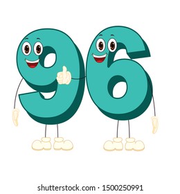Number Ninety Six - Cartoon Vector Image