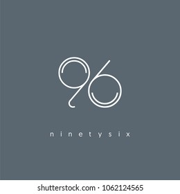 Number ninety six, Digit 96 Logo Icon vector template.
