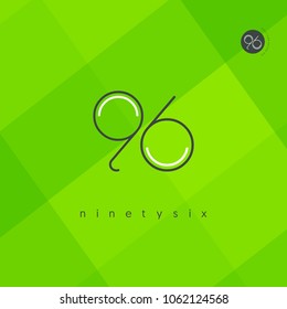 Number ninety six, Digit 96 Logo Icon vector template.